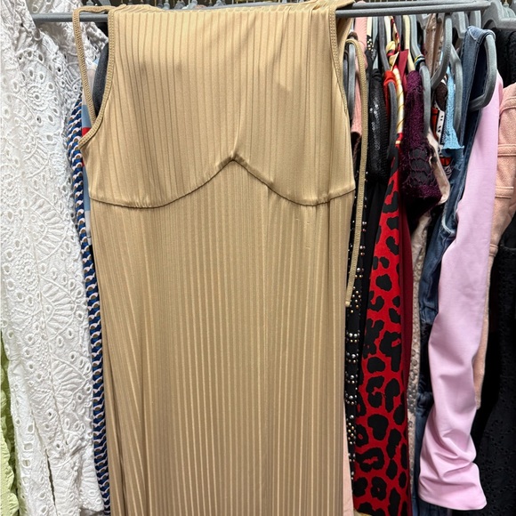 Tall Ribbed Cut Out Back Jumpsuit in Tan - Picture 8 of 9